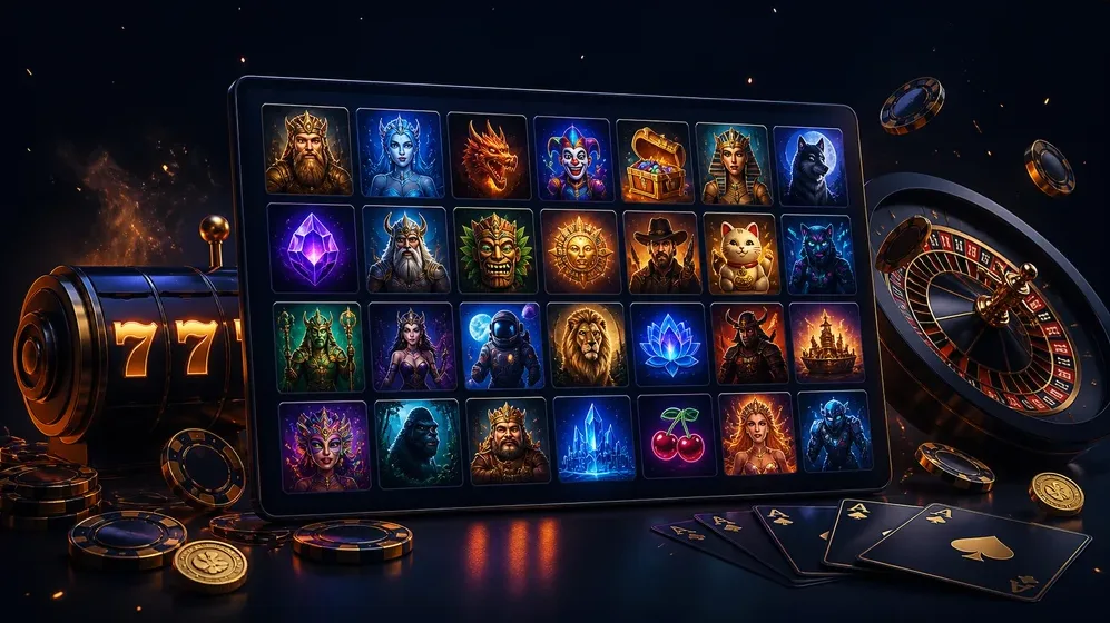 Grid of pokie thumbnails from top providers