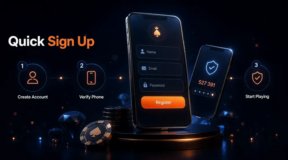 Sign up form with phone confirmation screen