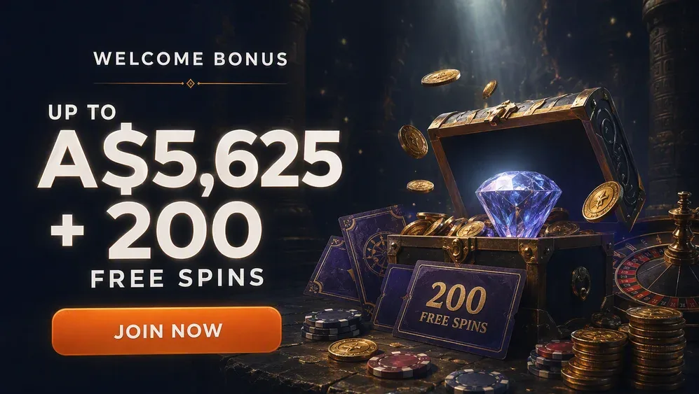 Welcome bonus package card with A$ amounts